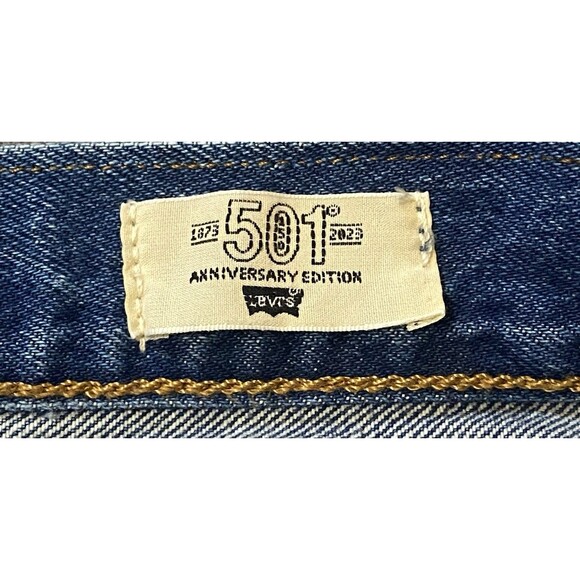 Levi’s 501 Anniversary High Rise Button Fly Jeans Women’s W28 L31 Distressed - Picture 9 of 16